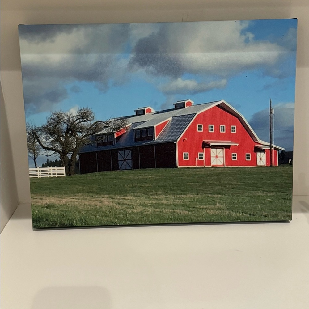 RED BARN photo canvas art